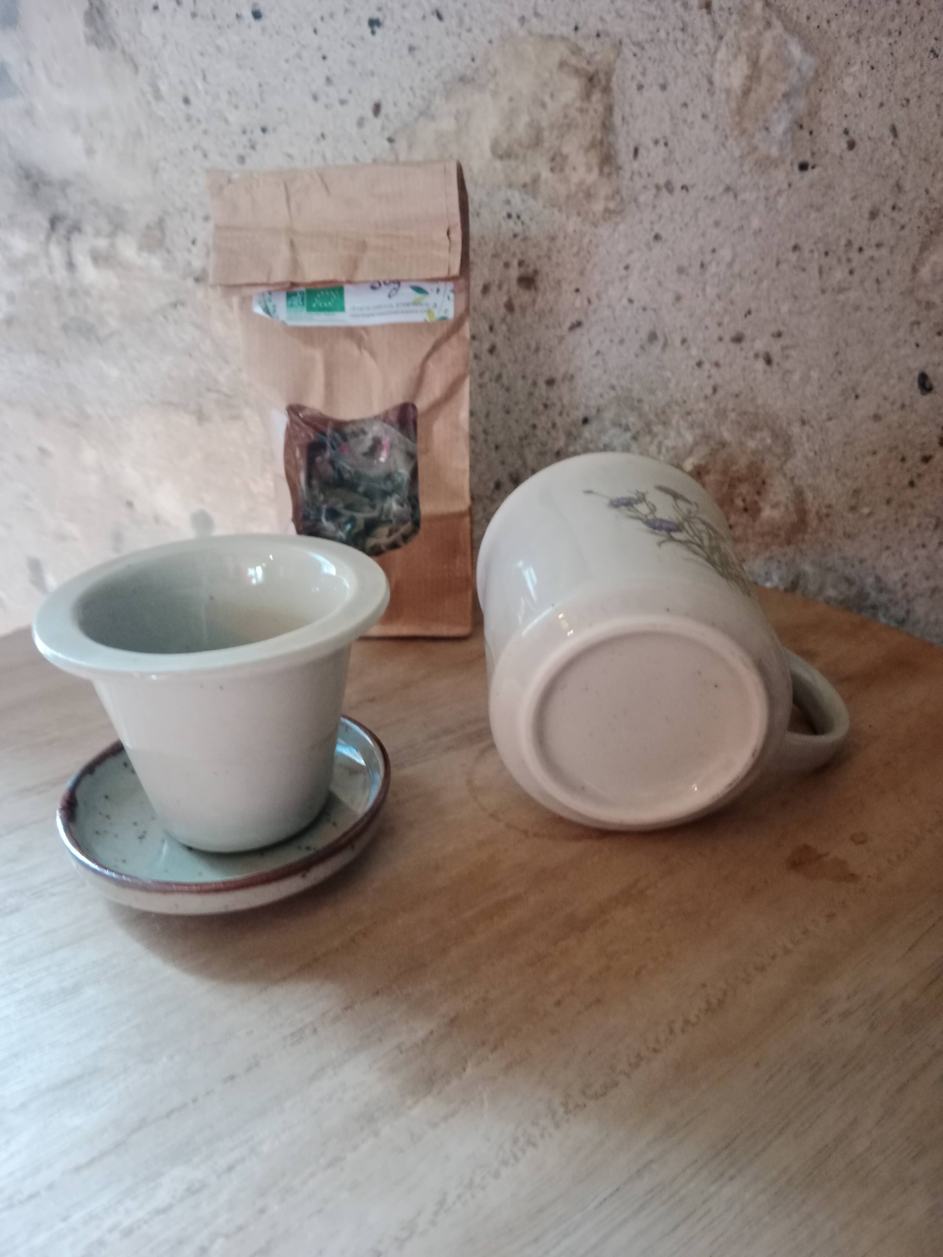 Vintage tea or herbal tea cup