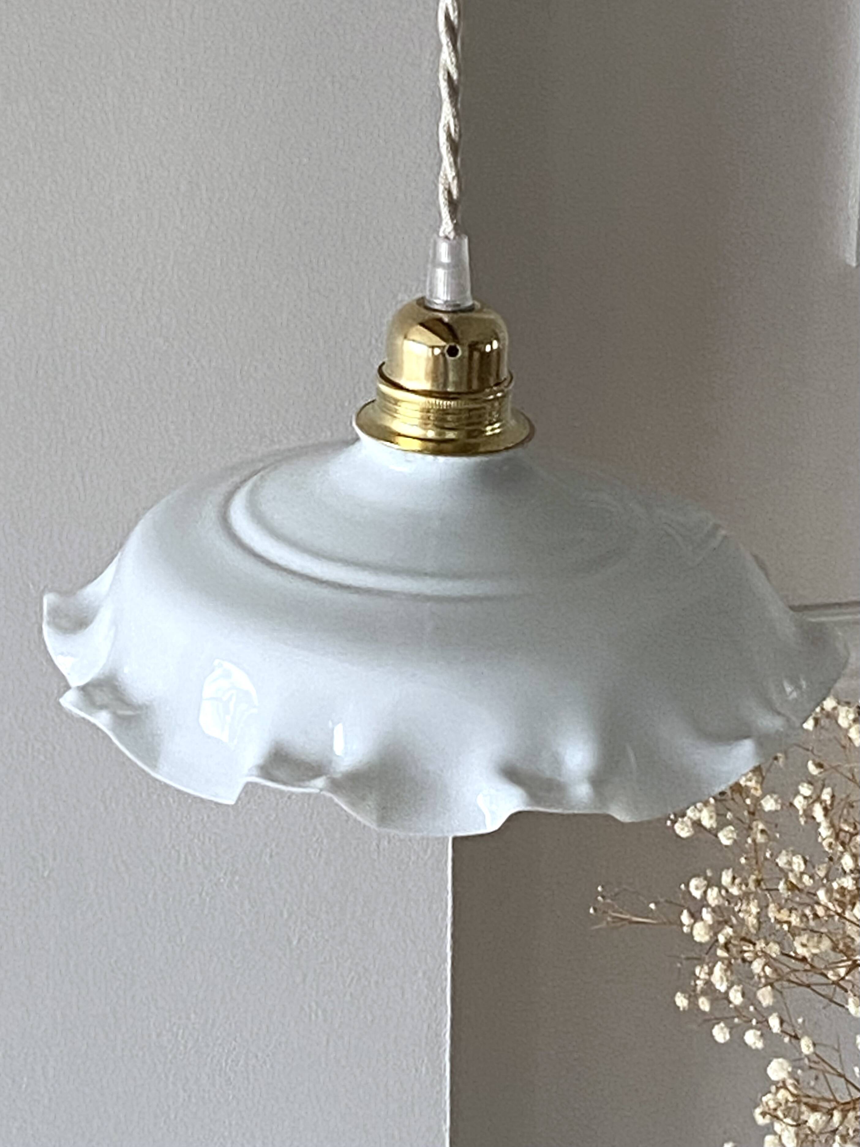 White opaline pendant light