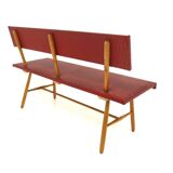 Scandinavian bench in imitation leather, Sweden, 1950
