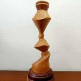 Scandinavian wooden totem candle holder
