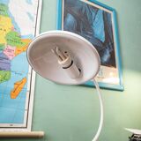 Vintage white metal Bauhaus style desk lamp