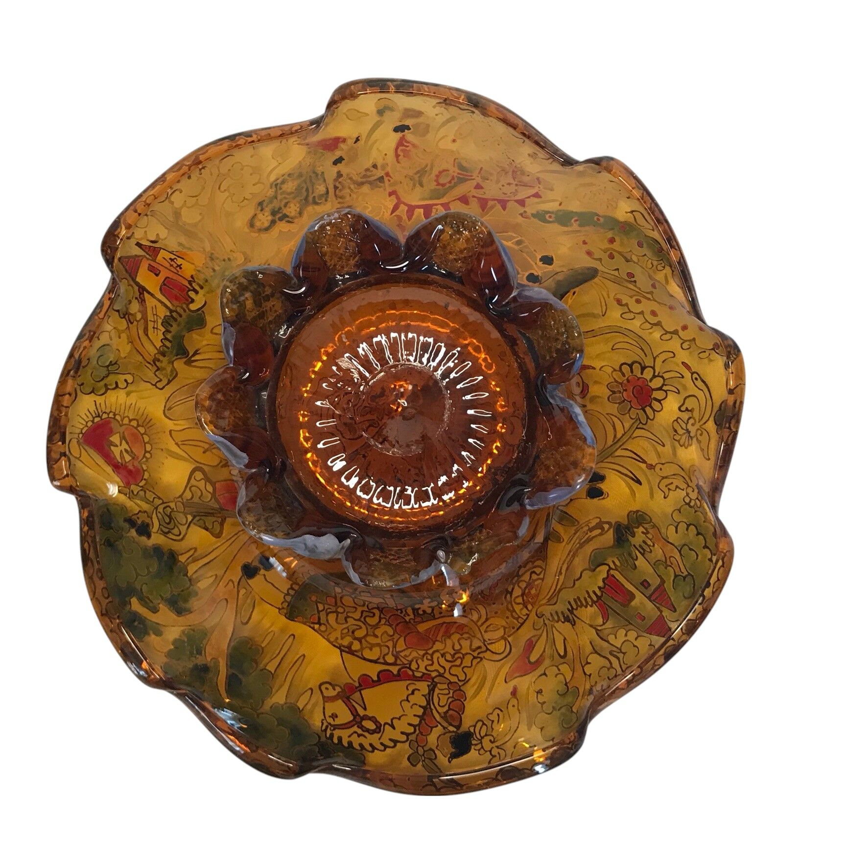 Royo Cortes, enameled glass cup with medieval decoration circa 1900