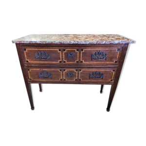 Commode 2 tiroirs marqueterie