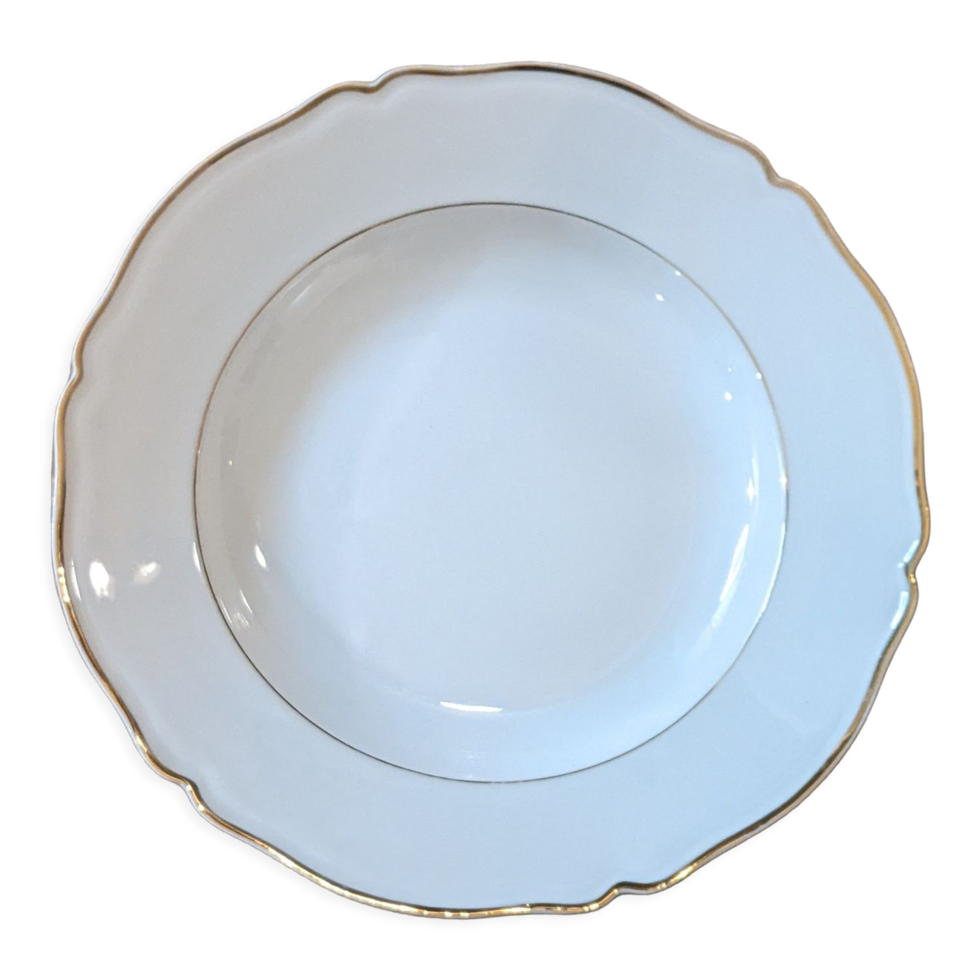 Lot round hollow vintage plates in Limoges porcelain