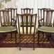 Suite de 4 chaises et 2 fauteuils anglais en acajou de la marque GPlan