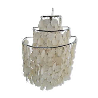 Verner Panton wall light in mother-of-pearl tassels 1970