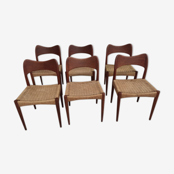 Set of 6 scandinavian chairs Niels Möller O