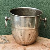 Art deco champagne bucket in silver metal
