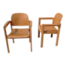 Paire de fauteuils en chêne