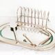 Metal foie gras serving dish, toast rack