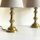 Lampe chic ancien bougeoir laiton massif