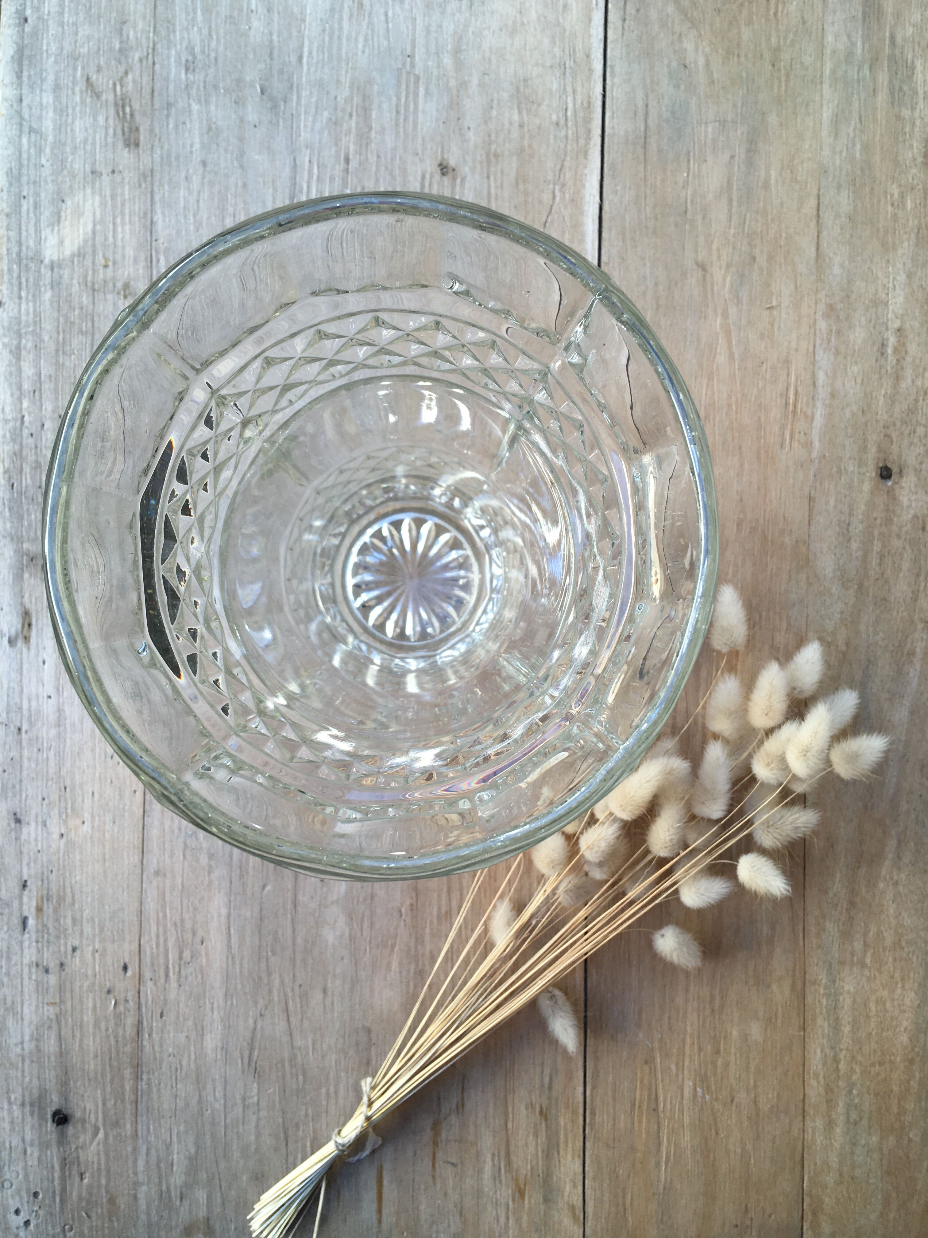 Vase vintage en verre moulé