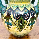 Vase en faïence polychrome Henriot Quimper signé Paul Fouillen, 1940