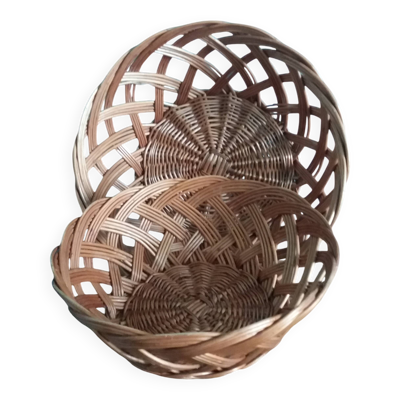 Panières en osier, paniers corbeilles 24 et 29 cm