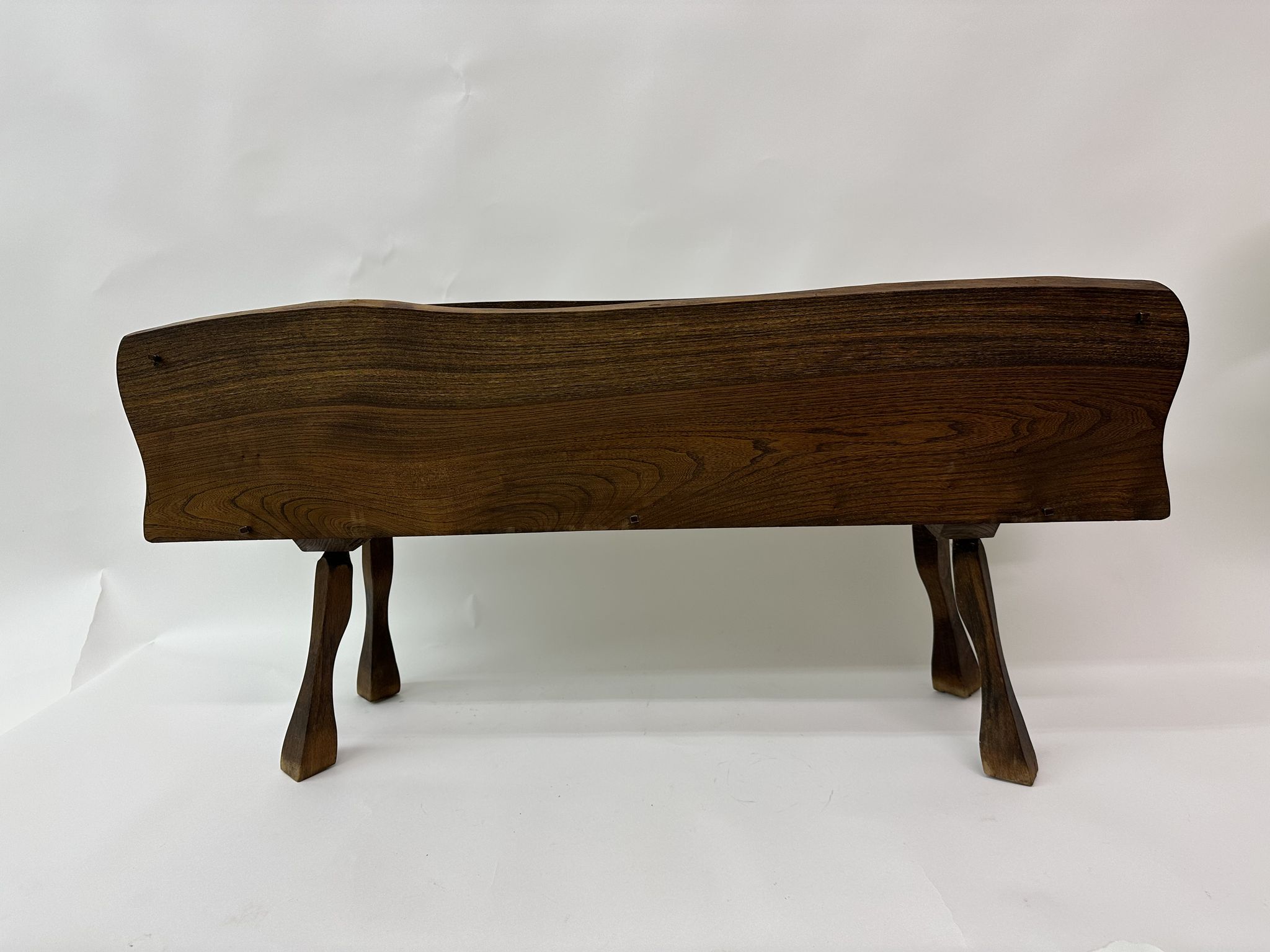 Brutalist solid wooden flower plante, 1970's