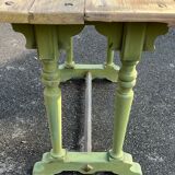 Old table patinated green legs