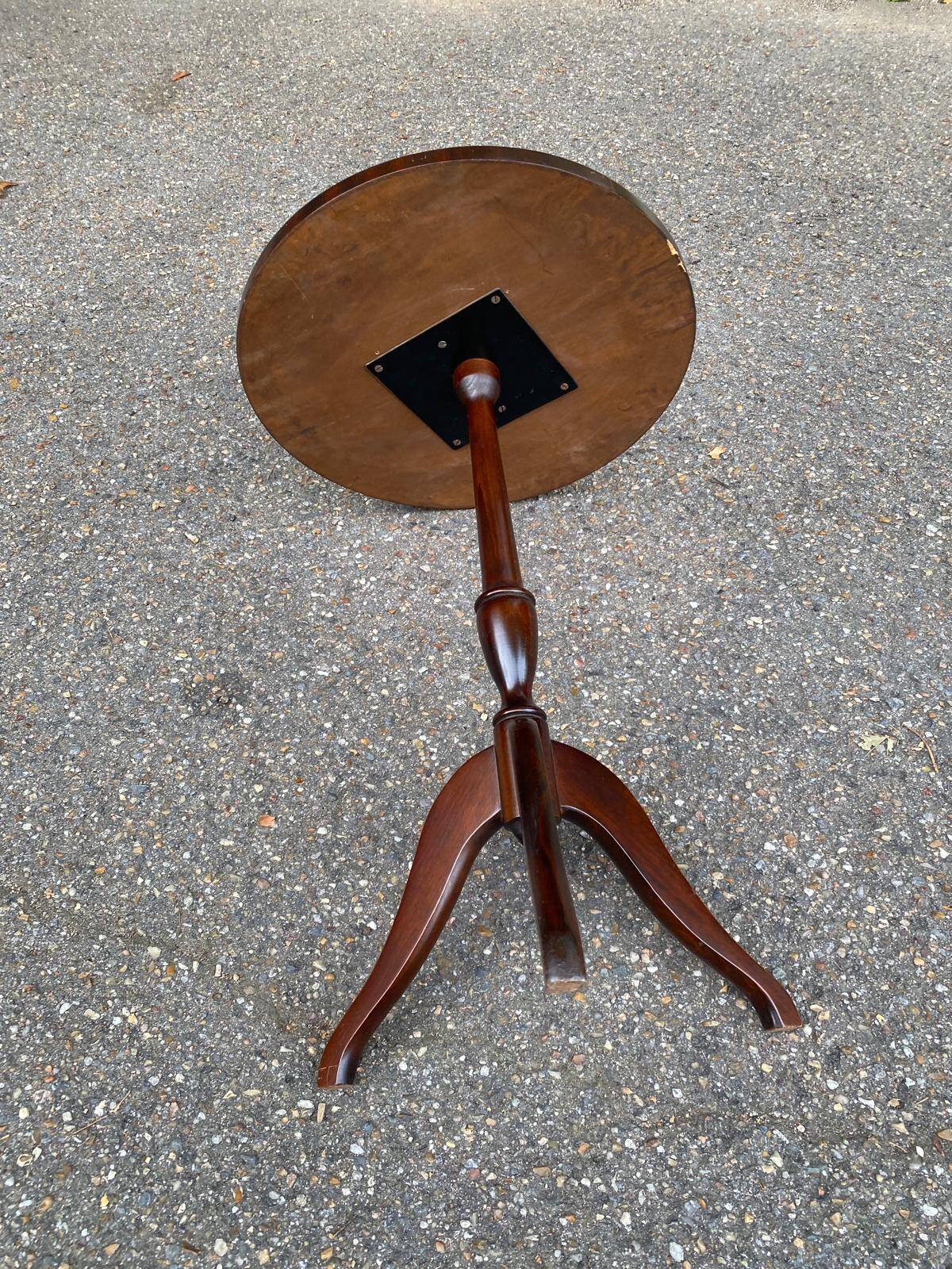Solid walnut wood tripod side table