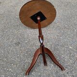 Solid walnut wood tripod side table