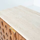 Contemporary Sideboard, Wood and Travertine, Italy