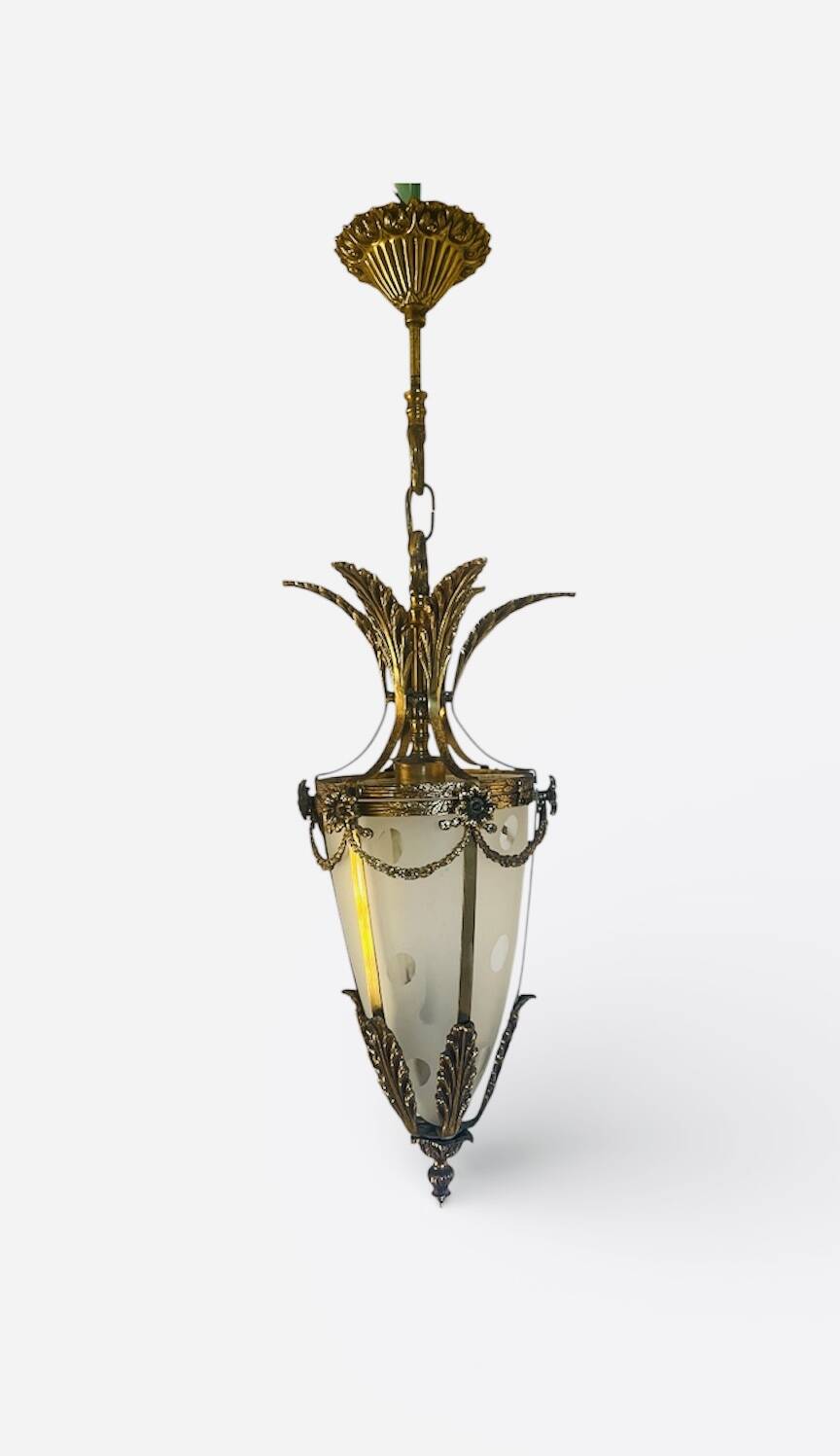 Bronze and polished glass suspension circa 1900