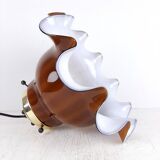 Brown glass pendant lamp, 1970s