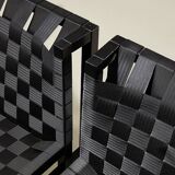 Gijs bakker Pair of Seatbelt Lounge Chairs + Side Table for Castelijn 1978