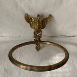 Wall-mounted towel rings in brass and bronze gilded vintage swan, 1960, France