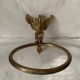 Anneaux porte-serviette mural en laiton et bronze doré vintage cygne, 1960, France