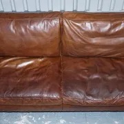 Balmoral 3-Seater Leather Sofa in Heritage Brown by Halo