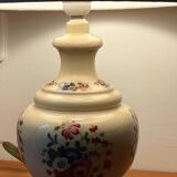 Vintage Ceramic Lamp with Wooden Base