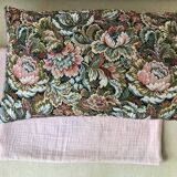 Pair of cushion covers, old tapestry and cotton gauze