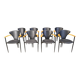 Vintage leather armchairs by Arrben Italy, 1980s - set of 8
