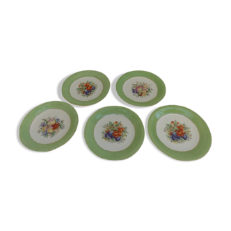Porcelain plates decoration fruits Limoges