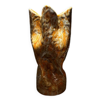 Orange ceramic vase