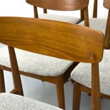 Chaises de salle à manger en teck et laine par Casala, années 1960, lot de 6