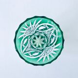 Vase Art Déco en cristal taillé vert