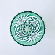 Vase Art Déco en cristal taillé vert