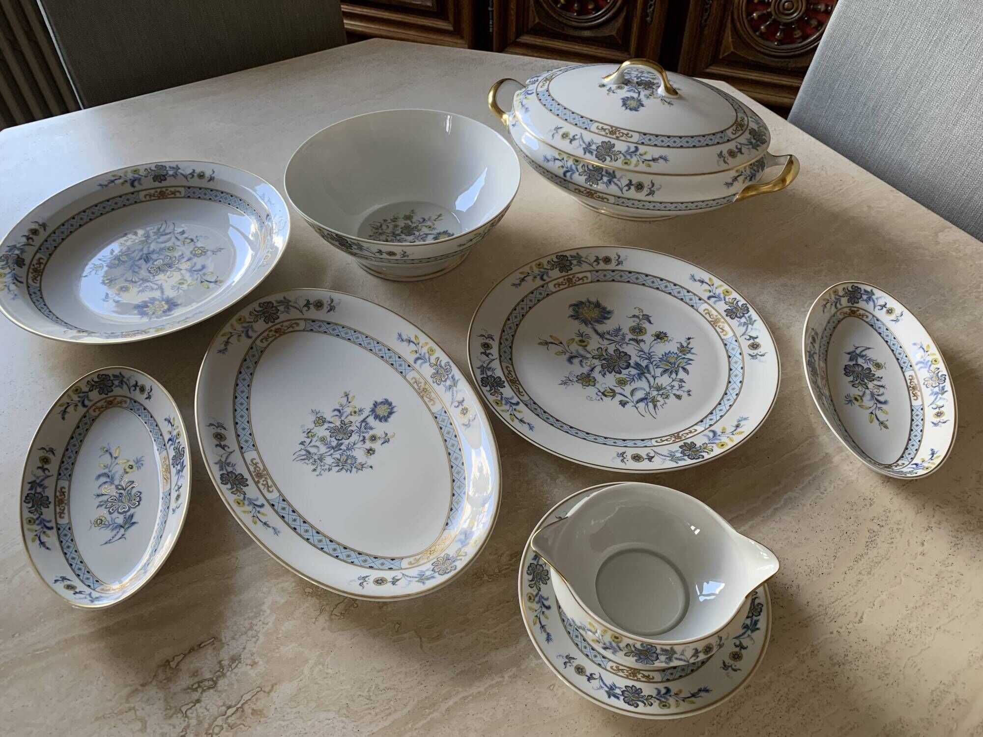 Service de table Jammet Seignolles bleu ming