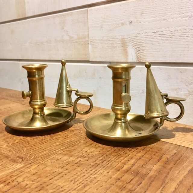 Pair of brass candlesticks