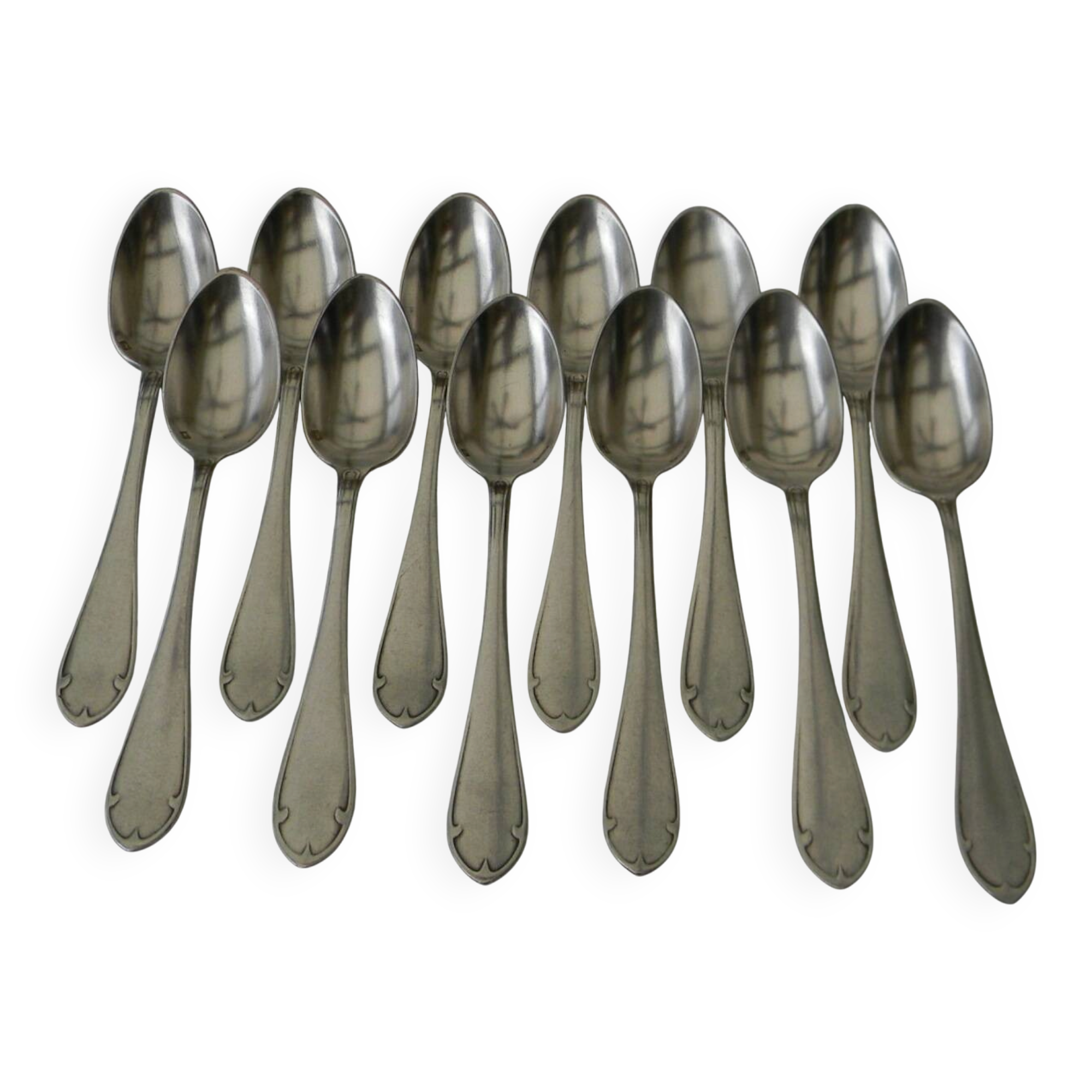 12 silver-plated metal teaspoons by ercuis.