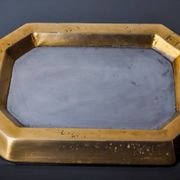 Brutalist XL pocket emptier by David Marshall, bronze and aluminum, Spain, 1980