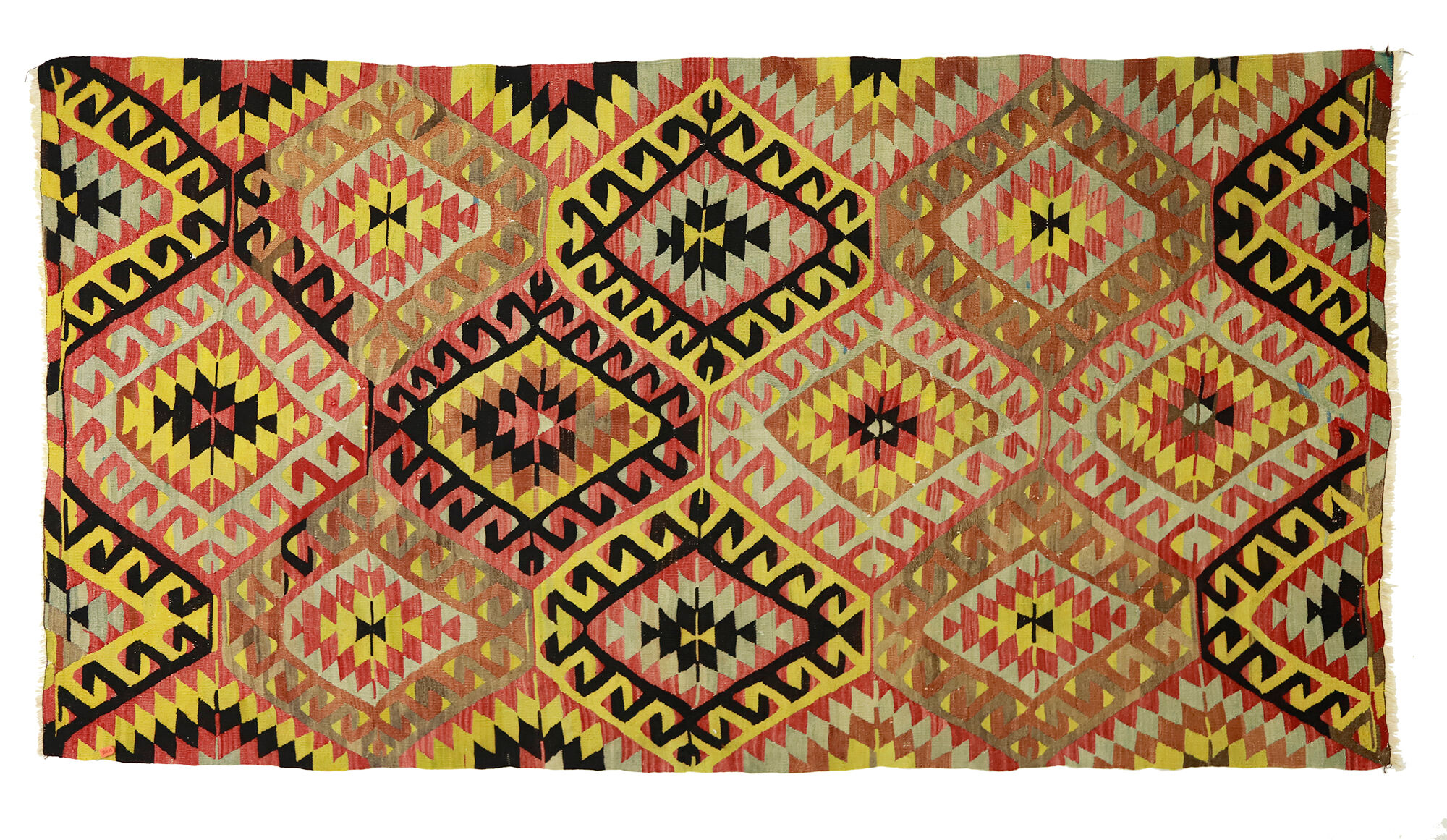 Area kilim rug ,vintage wool turkish handknotted kilim, 290 cmx 155 cm rug