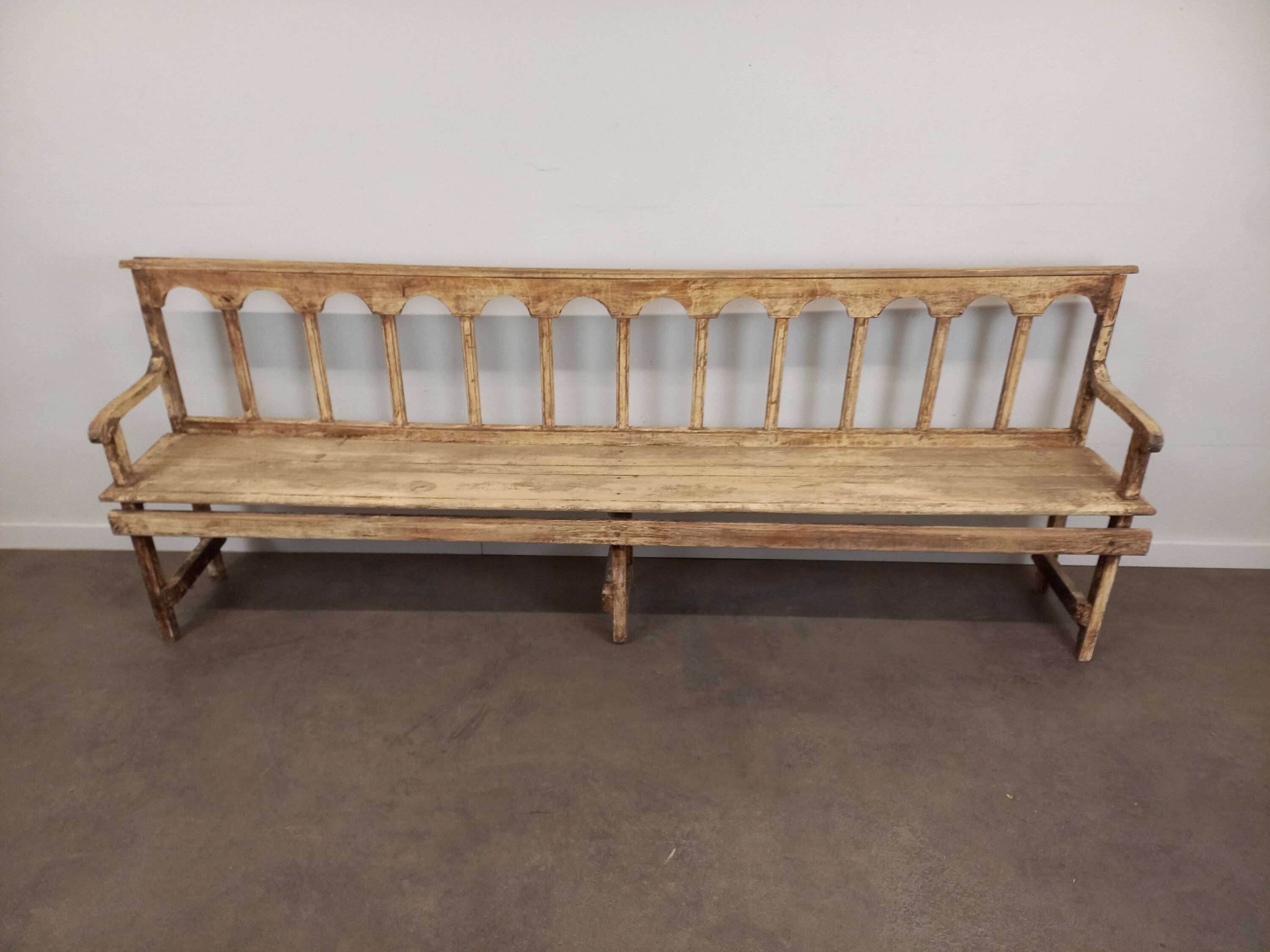 Patinated church pew