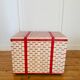 Coffre de rangement en scoubidou vintage 1960