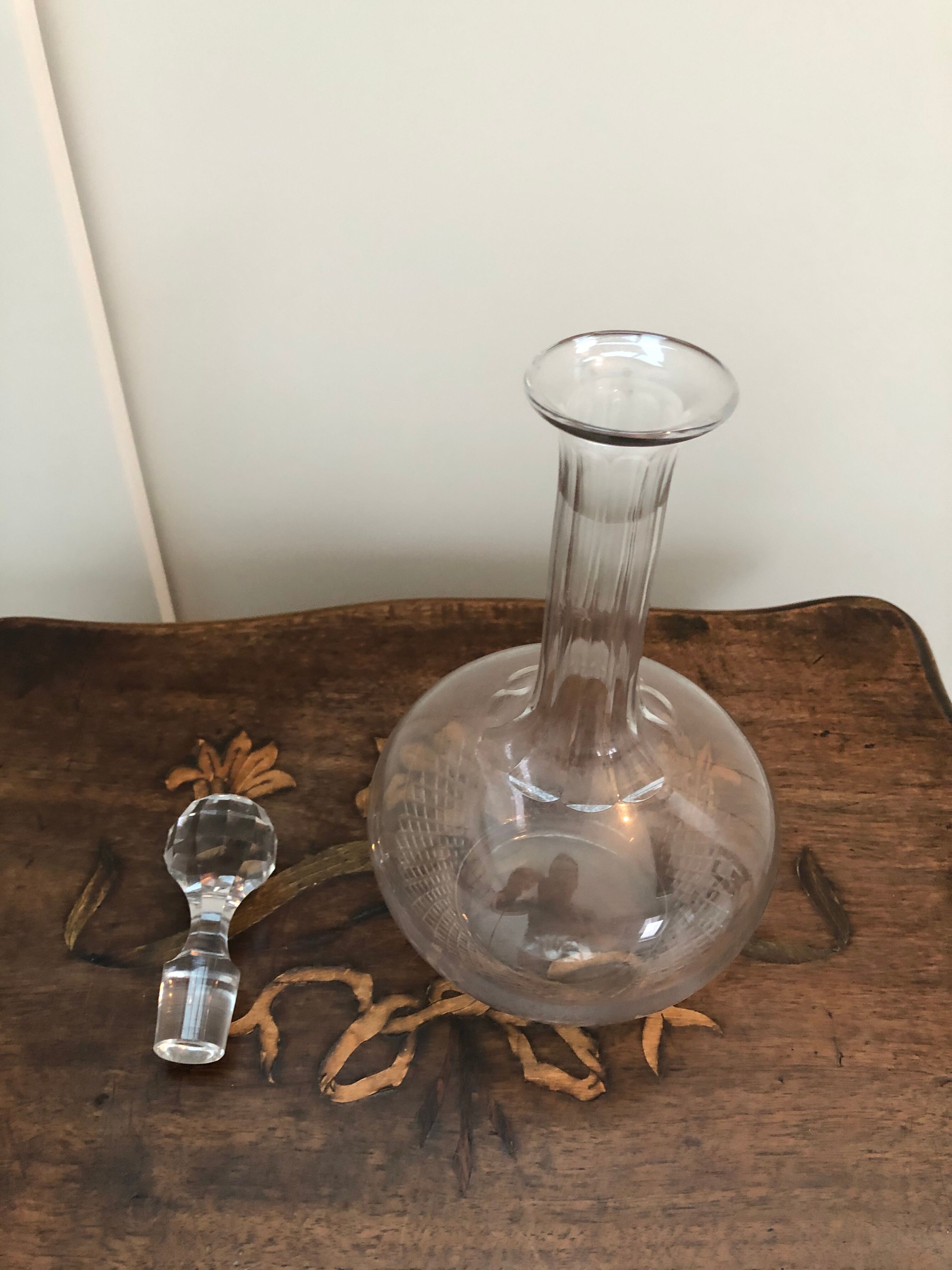 French carafe made of chiseled glass