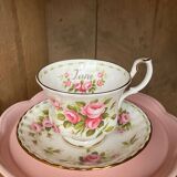 Vintage Royal Albert June porcelain cup and saucer, English manufacture