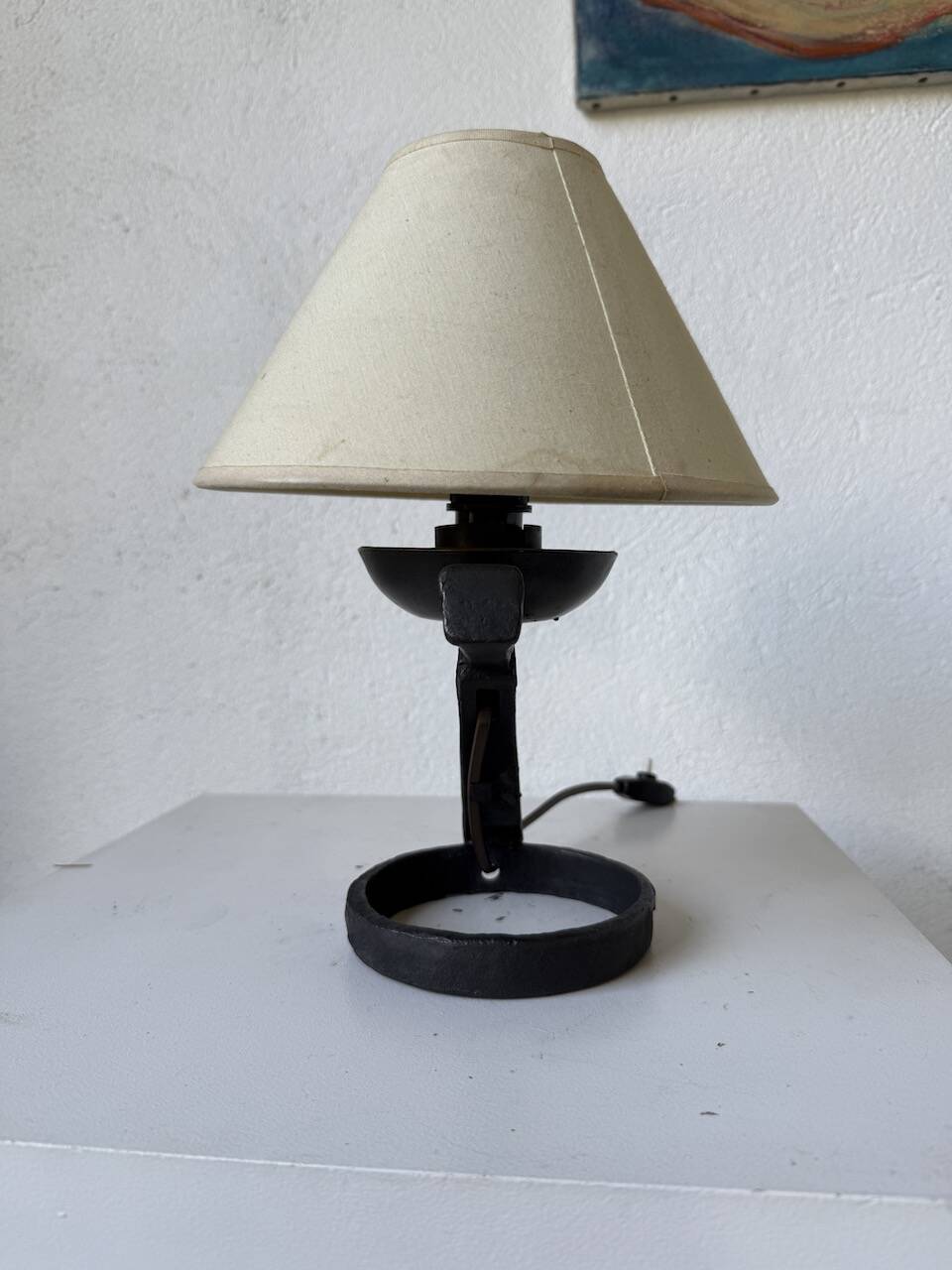 Brutalist metal lamp from the 50s