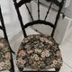 Pair of antique chairs, Napoleon III, blackened wood, reupholstered