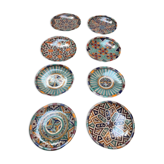 Lot de 8 assiettes argile de Fès