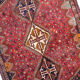 Hand made vintage persian rug traditional oriental red blue wool carpet 142x200cm